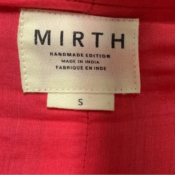 Mirth Grenadine Rio Maxi Dress Red Tiered Strapless Cotton Size Small - Picture 7 of 9